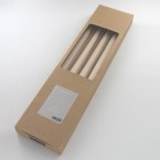 Broste Box of 4 x 38cm Taper Banqueting Candles Ivory / Moonlight Haze